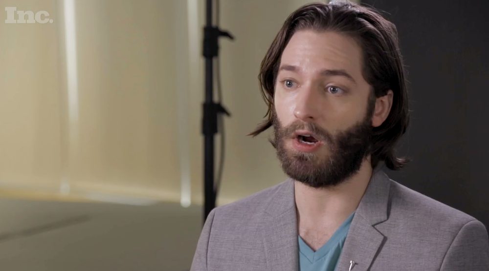Brian Larsen mid interview during an Inc. Magazine video shoot