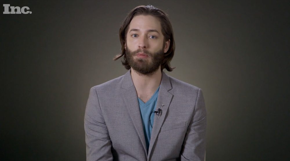 Brian Larsen on camera during an Inc. Magazine video interview